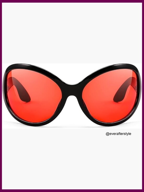 Oversized Oval Wrap Around Sunglasses with UV400 Protection main image 4